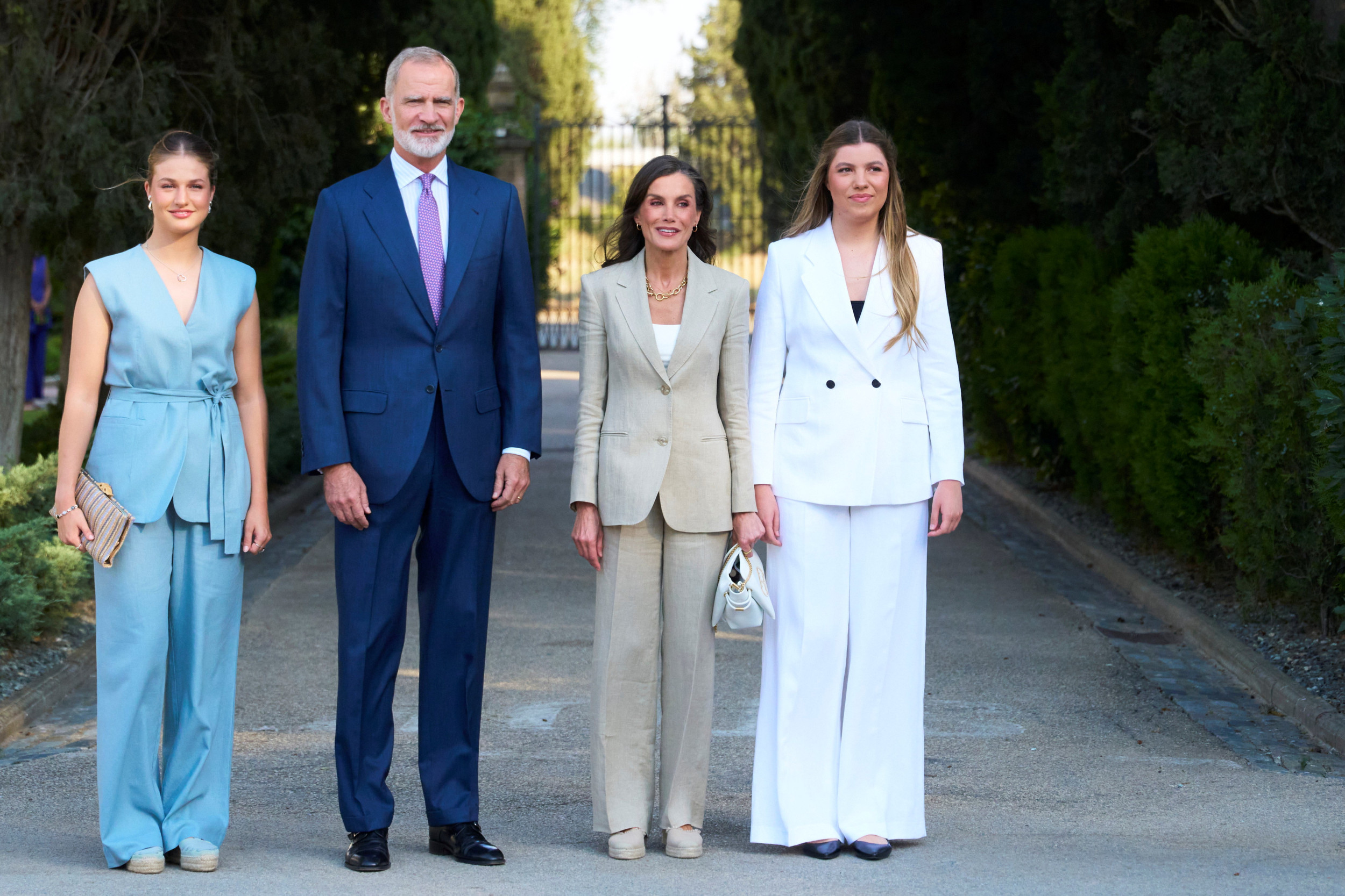 08-07-2026 Zaragoza Princess Sofia with Princess Leonor and Queen Letizia and King Felipe during attending the Docentes Referentes event by Ibercaja Foundation in Zaragoza. © PPE/Thorton