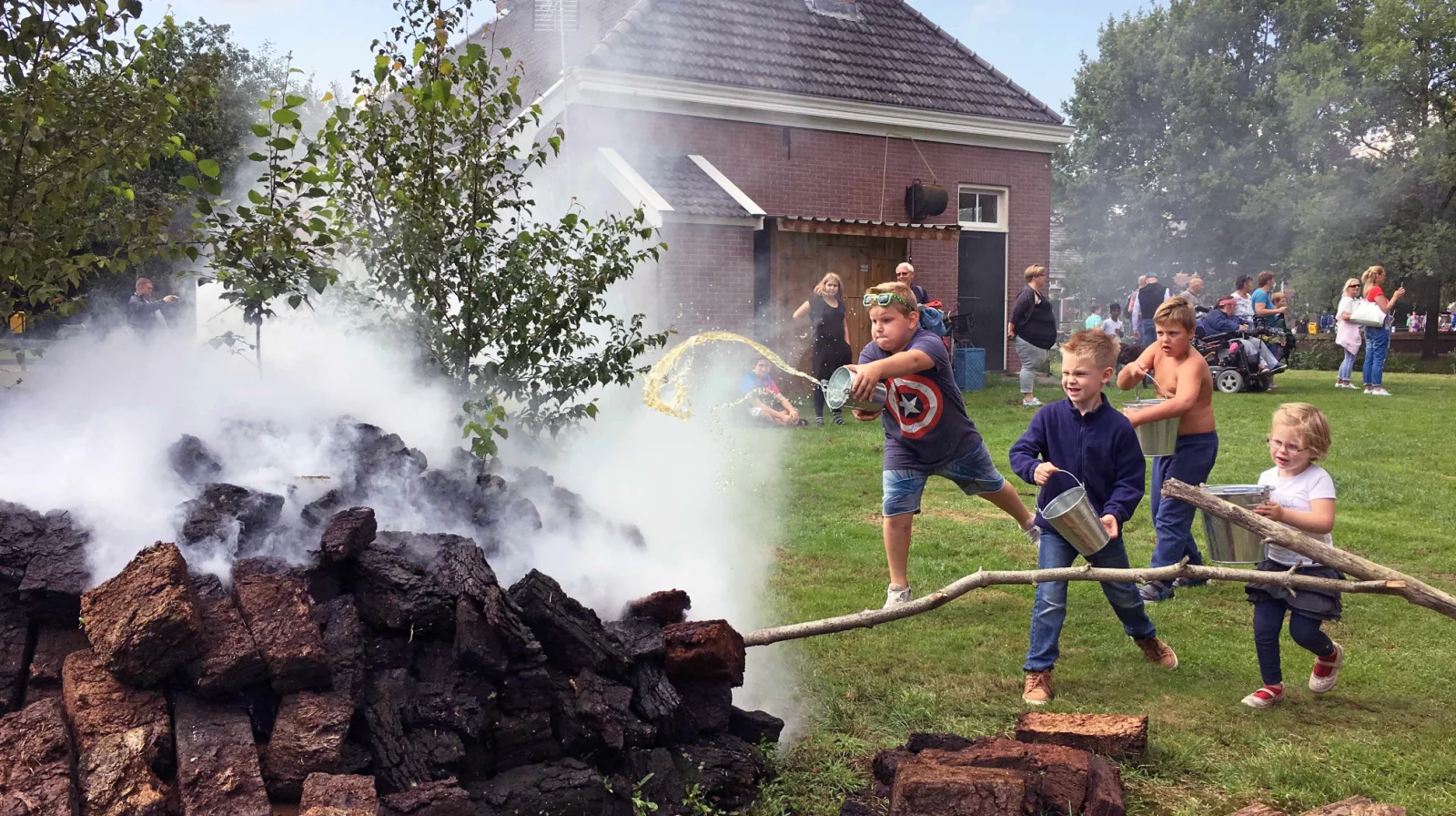 Veenbrandje! Alle hens aan dek om te blussen...
